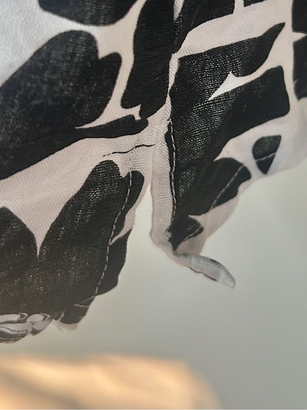 Vintage Hot Cotton Linen Geo Floral Tunic Lagenlook Art Wear USA Black White 1X - Picture 13 of 16